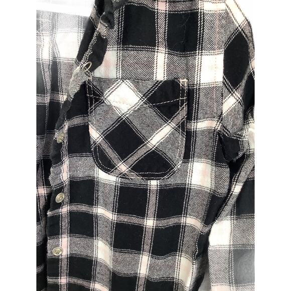 Tractr Black Button Down Plaid Shirt Medium 10/12 - Picture 2 of 5